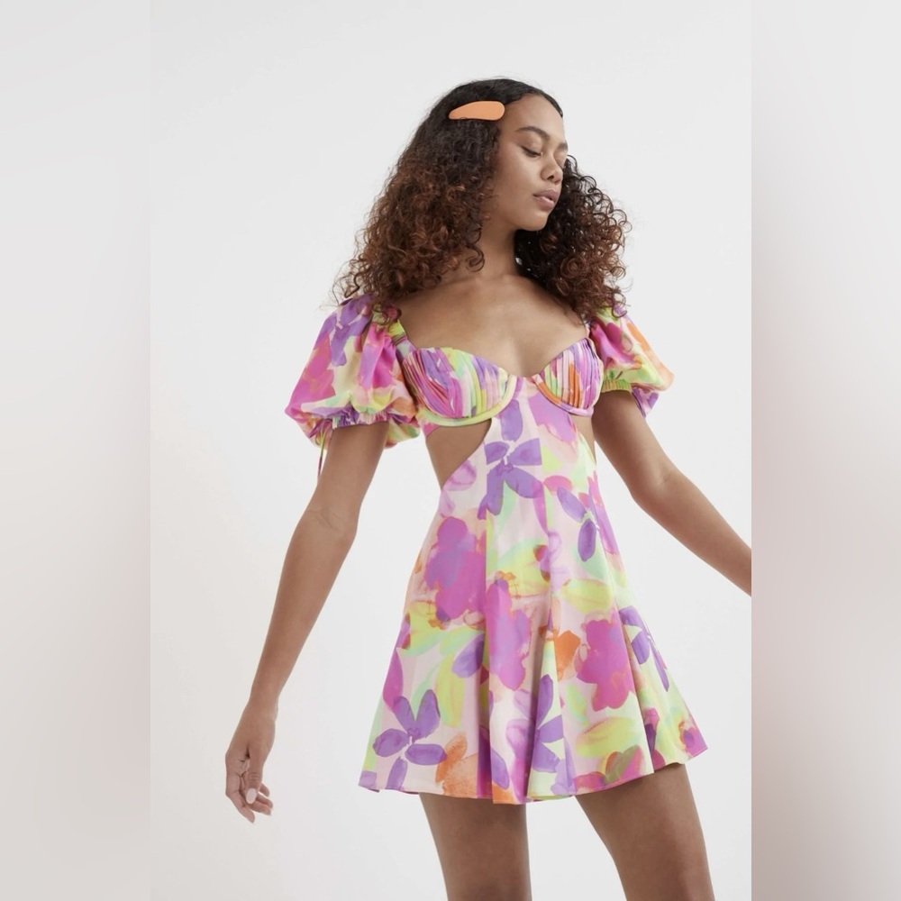 Mini dress with cut-outs, fully lined, perfect condition
